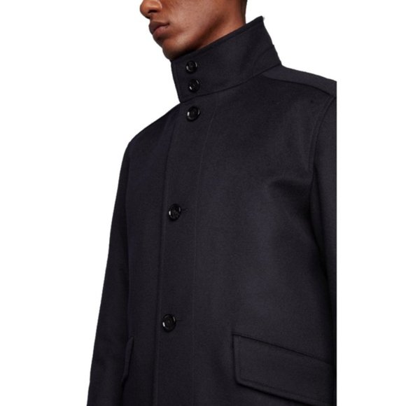 Hugo Boss Coxtan Bib-Front Wool Cashmere Coat - Picture 2 of 11